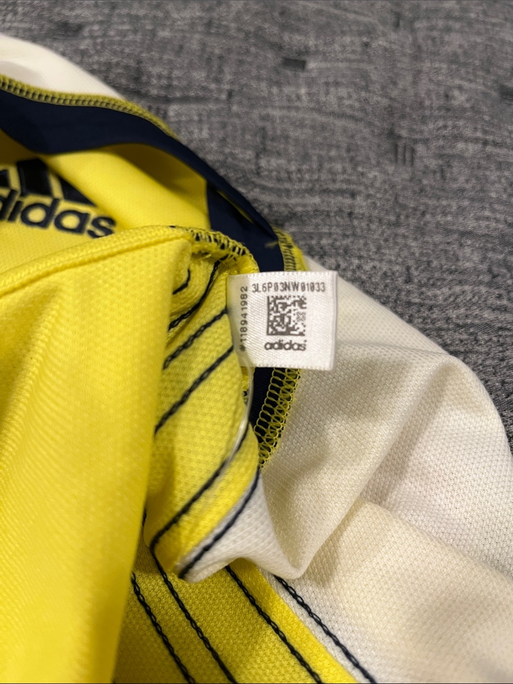Addidas Man Colombia Yellow Soccer Jersey with Red & Navy Accents - Picture 4 of 6